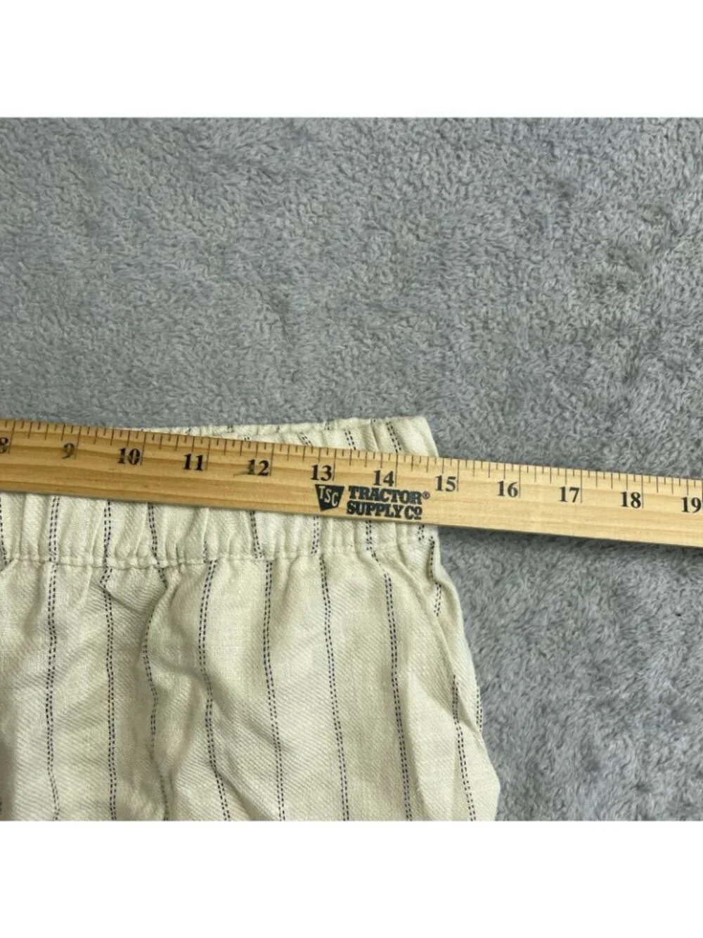 NWOT Blanknyc Women's S Linen-Blend Striped Beige Shorts Elastic Waist B0666